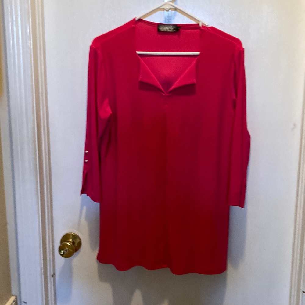 Sympli tunic 3/4 sleeves with pearls on sleeve side slits